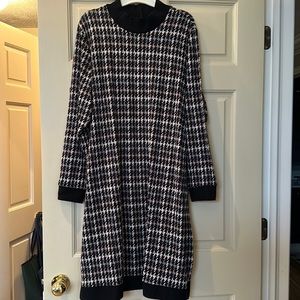 Susan Graver Houndstooth Sweater Dress sz 1X